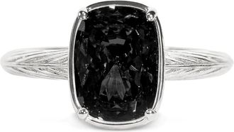 Sterling Forever Sterling Silver Mini Black Elongated Cushion Ring