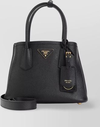 Prada double calf leather shoulder bag