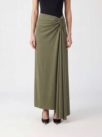 Alexander McQueen McQueen Gonna lunga asimmetrica in pura seta con drappeggio e vita alta