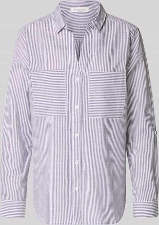 Christian Berg Regular Fit Bluse mit V-Ausschnitt und Brusttaschen in Purple, Gr&ouml;&szlig;e 34