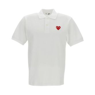 Comme Des Gar&ccedil;ons Polo Shirts, male, White, Size: XL Polo Red Emblem