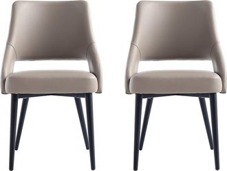 Manhattan Comfort Tremont Modern Leatherette Dining Chair with Metal Legs