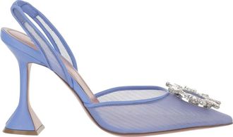 Amina Muaddi Pumps, female, Blue, Size: 7 1/2 US Begum 95 Mesh Slingback Pumps