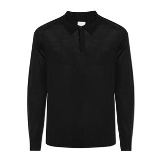 Paul Smith Polo Shirts, male, Black, Size: M Wool Polo Sweater