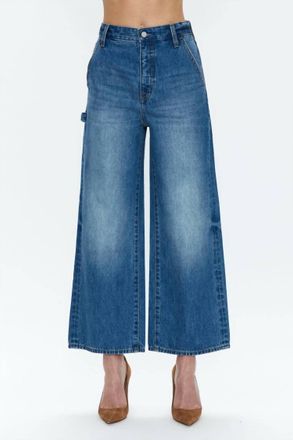 Pistola Denim Loretta Utility High Rise Wide Leg Ankle Jeans In Tonic