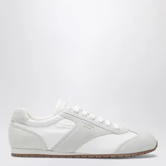 Prada Sneaker in tessuto e suede bianca