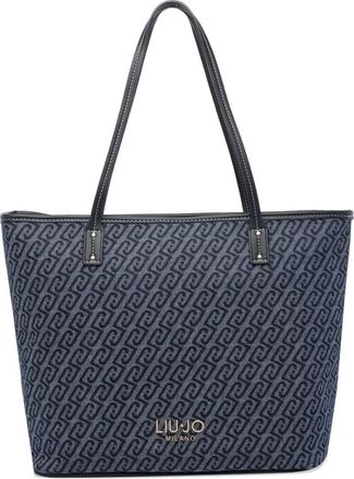 Liu Jo logo zip tote bag - women - Cotton/Polyester - One Size - Blue