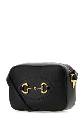Gucci Womens Black Leather Gucci Horsebit 1955 Crossbody Bag 1000 Borse A Tracolla