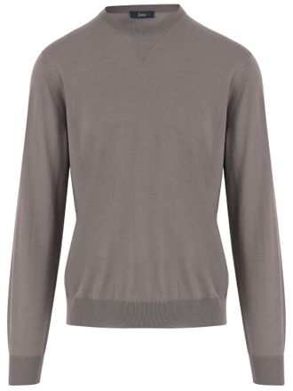 Herno Beige Wool Silk Crew Neck Knit