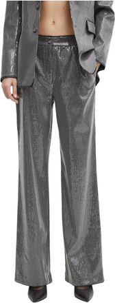 Guess Cassia Wijde Broek - Dames - Wijde Broeken - Grijs - XS - Polyester - Broeken