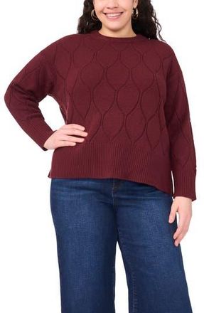 Vince Camuto Textured Crewneck Sweater in Crisp Merlot at Nordstrom Rack, Size 2X