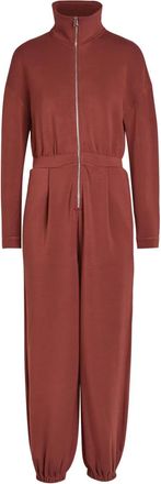 Varley zip-up pleated jumpsuit - women - Fabric - S - Brown