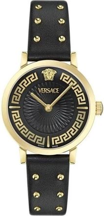 Versace Greca Fortuna - Dames - Horloges - Zwart - ONE Size - Leer - Accessoires