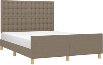 vidaXL Cama Sin Colch&oacute;n Tela Gris Taupe 140x200 Cm Vidaxl