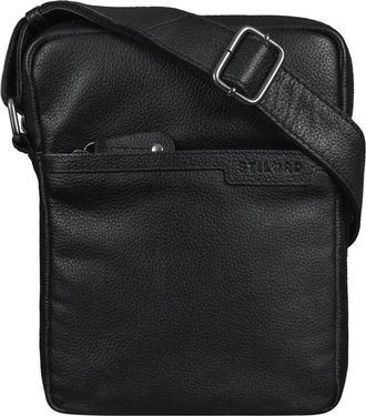 STILORD Blake Genuine Leather Messenger Bag Men Vintage Shoulder Bag Small Cross Body Bag for 8 inch Tablets DIN A5 Satchel Retro Leather, Colour:Black