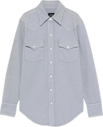 A.P.C. A.p.c., Overhemden, Dames, Grijs, S, Katoen, Western Shirt