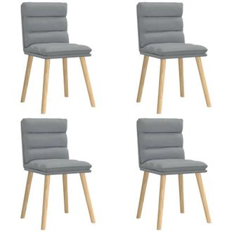 vidaXL Sillas De Comedor 4 Unidades Tela Gris Claro Vidaxl