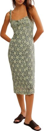Free People Lucinda Floral Lace Midi Dress in Lilypad Combo at Nordstrom, Size X-Large