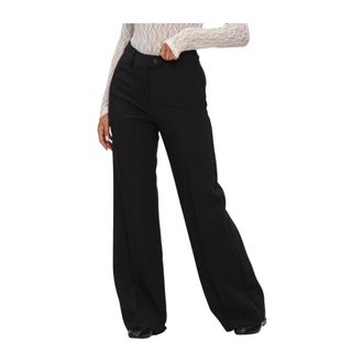 Co'Couture Broeken, Dames, Zwart, XS, Leer, Volacc New Wide Pant