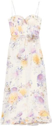 Zimmermann Luna Ruffle Midi Jurk - Dames - Casual kleedjes - Veelkleurig - M - Katoen - Kleedjes