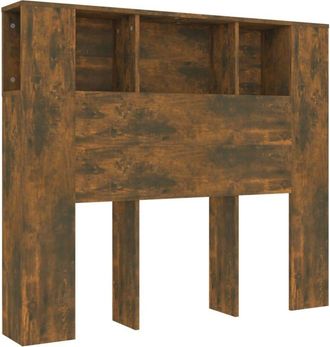 vidaXL Headboard Cabinet Smoked Oak 120x18.5x102.5 cm Vidaxl
