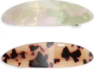 Chelsea28 2-Pack Barrettes in Ivory- Brown at Nordstrom