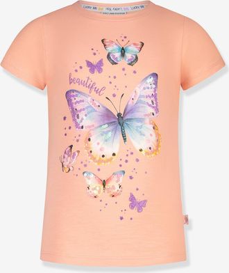 Salt And Pepper T-Shirt mit Glitzer-Schmetterling M&auml;dchen Salt and Pepper pfirsich