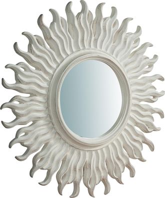 Biscottini International Biscottini - Espejo De Pared De Colgar De Madera Acabado Con Efecto Blanco Envejecido Talla L46xpr4,5xh46 Cm Made In Italy