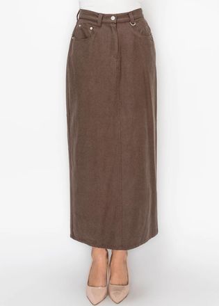 YAL New York Brown Denim Style Skirt