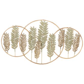 Beliani Beliani - Decoraci&oacute;n De Pared Moderna De Hierro Hecho A Mano Adorno Dorado Y Verde Copernicium