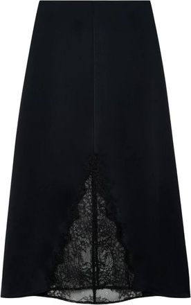 Anine Bing Malou Rok - Dames - Midirokken - Zwart - L - Satijn - Rokken