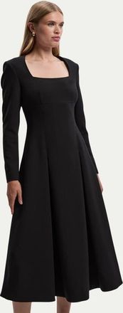 Karen Millen Stretch Sweetheart Neck Midi Dress in Black at Nordstrom, Size 12