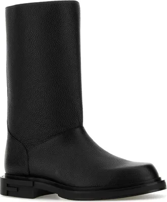 Fendi Mens Pebbled Calf Leather Boot Black