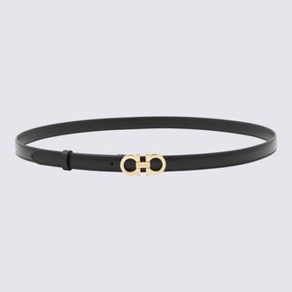 Ferragamo Black Leather Belt