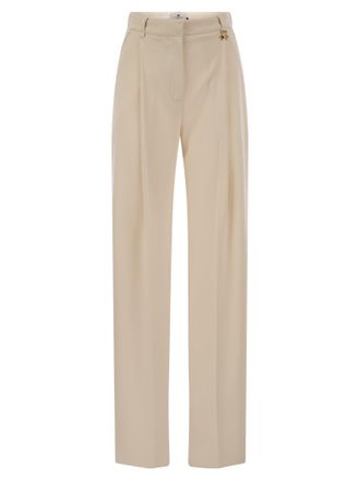 Elisabetta Franchi Krepphosen mit Kontrastgenähten