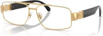 Versace 58mm Rectangle optical glasses in Gold at Nordstrom