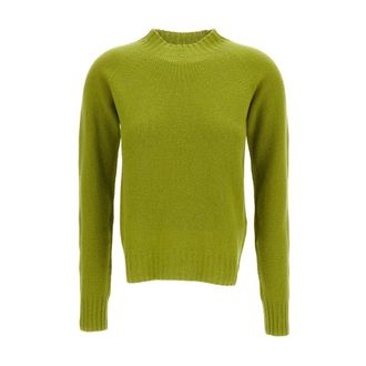Drumohr Ronde hals gebreid - Dames - Ronde hals truien - Groen - S - Wol - Truien & Vesten