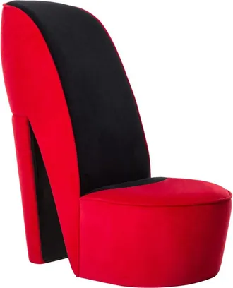 vidaXL Vidaxl - Sill&oacute;n Con Forma De Zapato De Tac&oacute;n Terciopelo Rojo