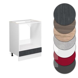 Vicco Armario Para Horno Empotrado R-line, Hormig&oacute;n Negro, 60 Cm Et Roble