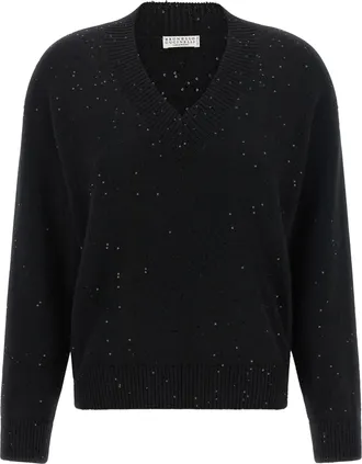 Brunello Cucinelli Black Cashmere Womens Cardigan