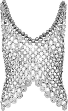 Paco Rabanne Disc Link Metal Cropped top - Silver - 38 (UK10 / S)