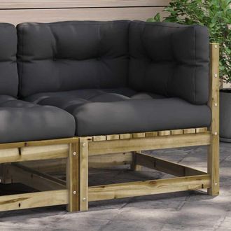vidaXL Sof&aacute; Esquinero De Jard&iacute;n Con Cojines Madera De Pino Impregnada Vidaxl