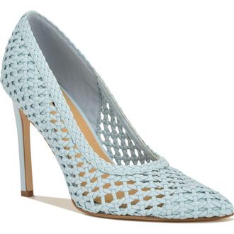 Nine West Tatiana Pointed Toe Pump in Light Blue Woven at Nordstrom, Size 9.5