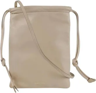 Burberry Pre-owned Cross Body Bags, female, Beige, Size: ONE SIZE Pre-owned Drawstring Pouch Crossbody Bag
