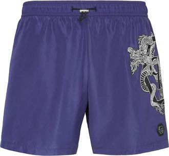 Philipp Plein Beachwear Short Trousers Dragon
