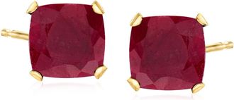 Ross-Simons Ruby Martini Stud Earrings in 14kt Yellow Gold