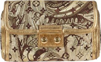 Louis Vuitton Gold Canvas Clutch Bag (Pre-Owned)