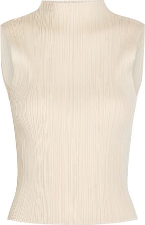 Pleats Please Issey Miyake Pleated Woven top - Off White - One Size
