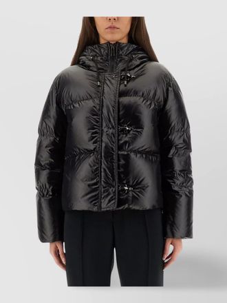 Fay hooded puffer coat quilted texture