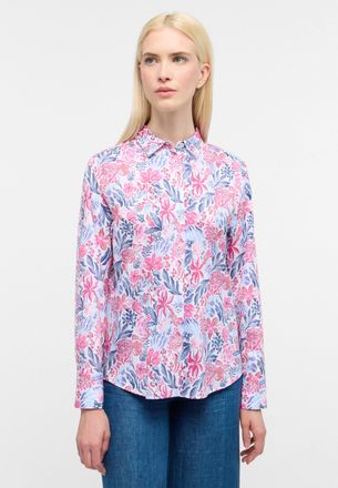 Eterna Hemdbluse ETERNA REGULAR FIT, Damen, Gr. 40, lila (aubergine), 100% Baumwolle, Blusen Hemdbluse